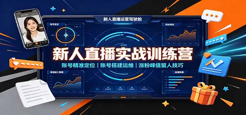 新人直播实战训练营：账号精准定位，账号搭建运维，涨粉峰值留人技巧-豌豆轻创