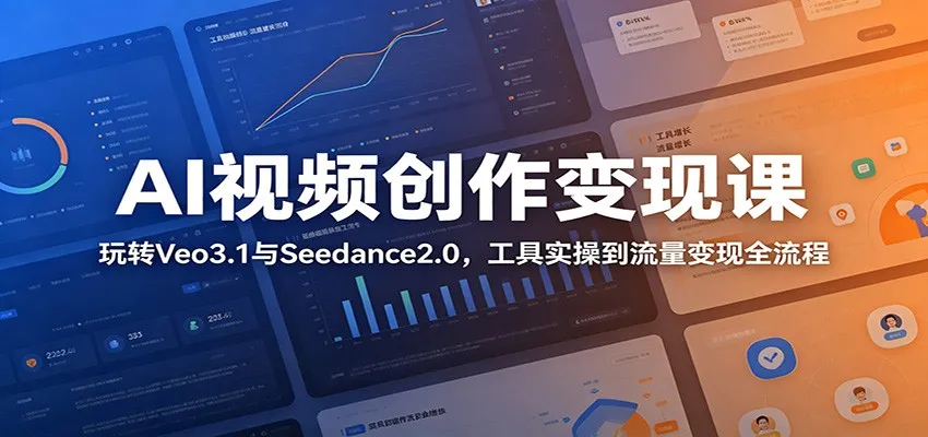 AI视频创作变现课:玩转Veo3.1与Seedance2.0,工具实操到流量变现全流程-豌豆轻创