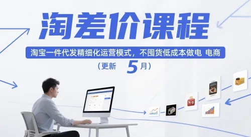 淘差价课程，淘宝一件代发精细化运营模式，不囤货低成本做电商(更新26年4月)-豌豆轻创