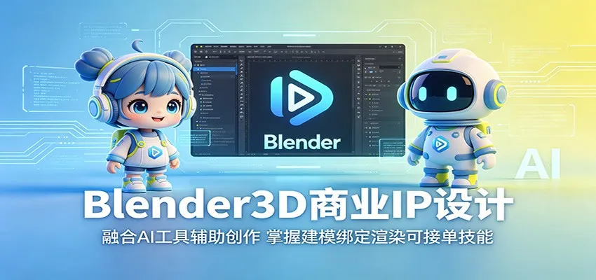 Blender3D商业IP设计：融合AI工具辅助创作，掌握建模绑定渲染可接单技能-豌豆轻创