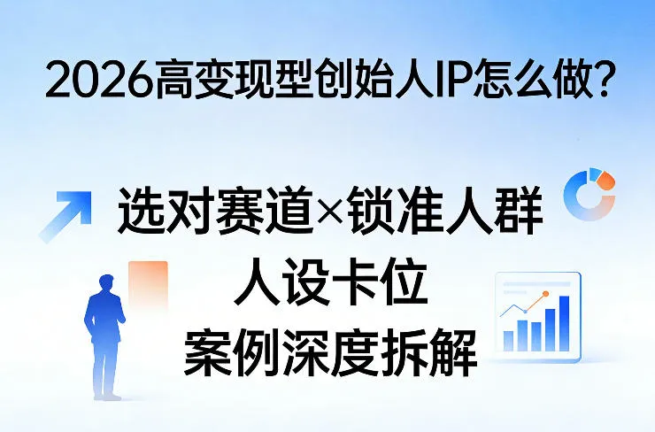 2026高变现型创始人IP怎么做？选对赛道×锁准人群×人设卡位×案例深度拆解-豌豆轻创