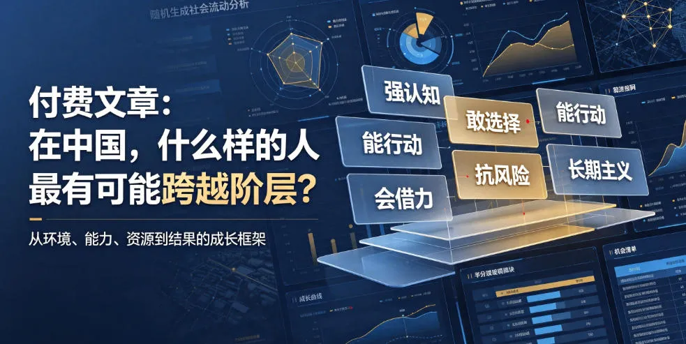 付费文章：在中国，什么样的人最有可能跨越阶层？-豌豆轻创