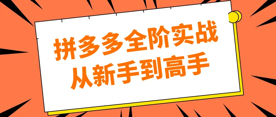 拼多多全阶实战从新手到高手-轻创