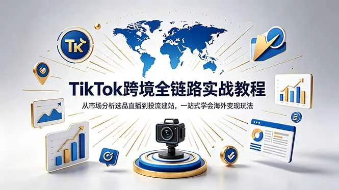 TikTok+独立站跨境基础全套教程，拆解平台盈利逻辑，新手从零跑通变现全流程-豌豆轻创