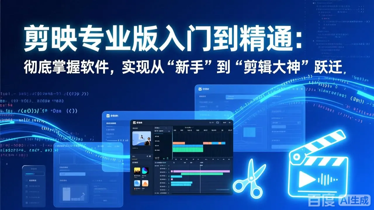 剪映专业版入门到精通：彻底掌握软件，实现从“新手”到“剪辑大神”跃迁-轻创