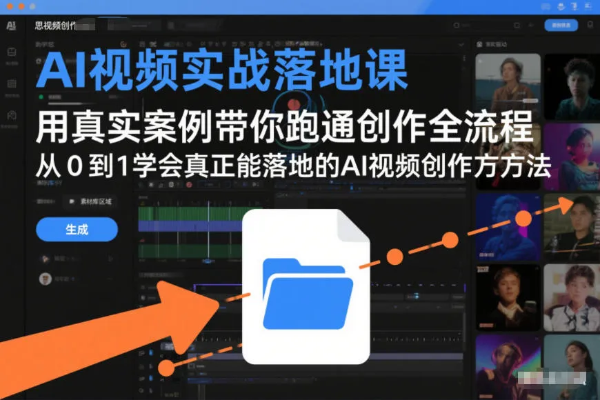 AI视频实战落地课，用真实案例带你跑通创作全流程，从0到1学会真正能落地的AI视频创作方法-轻创