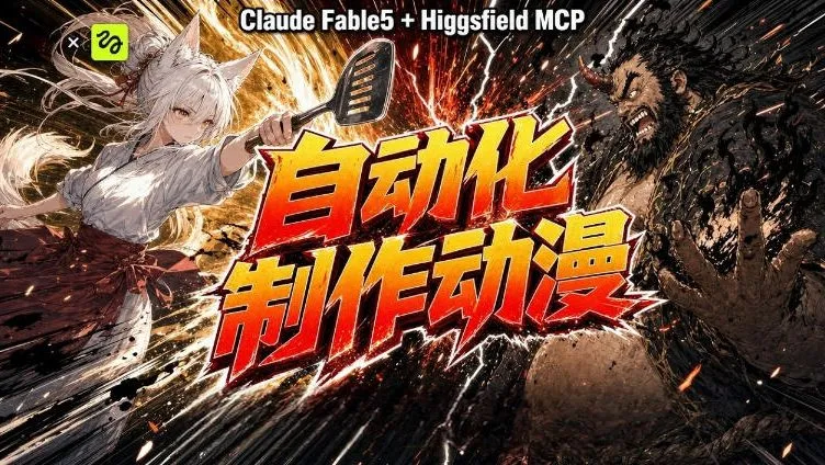 AI自动化动漫制作!Claude Fable 5接入Higgsfield MCP,直接生成完整创意内容-豌豆轻创