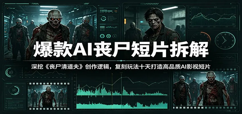 爆款AI丧尸短片拆解：深挖《丧尸清道夫》创作逻辑，复刻玩法快速打造高品质AI影视短片-豌豆轻创