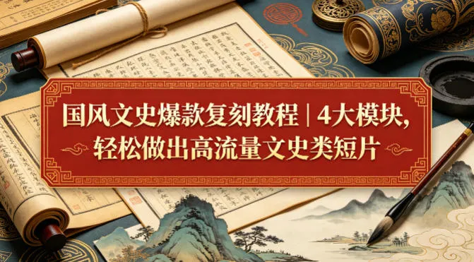 国风文史爆款复刻教程｜4大模块，轻松做出高流量文史类短片-豌豆轻创
