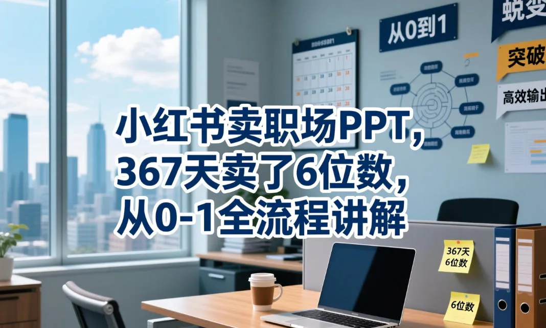 小红书卖职场PPT，367天卖了6位数，从0-1全流程讲解-豌豆轻创