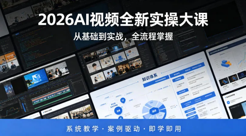 2026AI视频全新实操大课，从基础到实战，全流程掌握，系统教学·案例驱动·即学即用-豌豆轻创