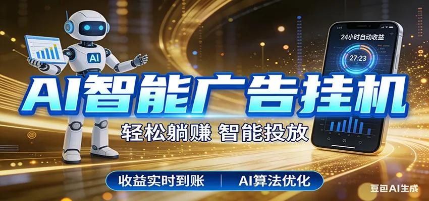 智能广告挂机新时代，利用碎片化时间实现稳定被动收益，AI帮你持续盈利-豌豆轻创