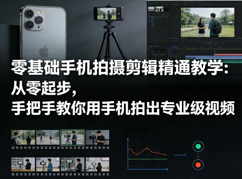 零基础手机拍摄剪辑精通教学：从零起步，手把手教你用手机拍出专业级视频-豌豆轻创