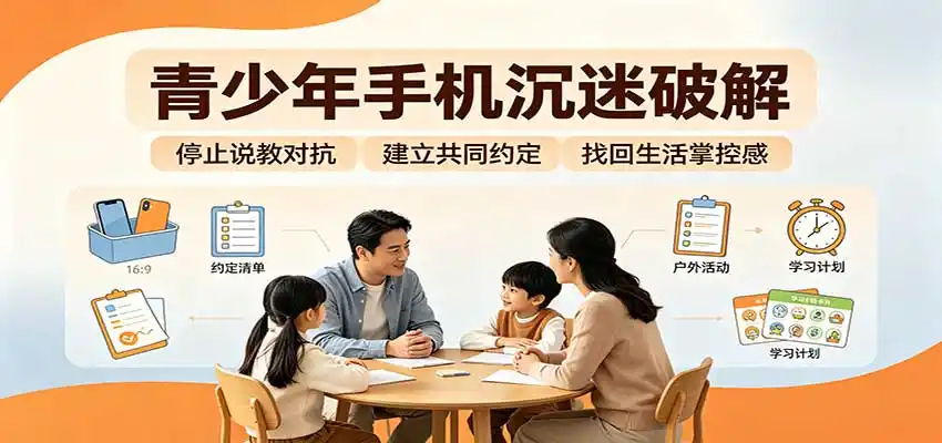 青少年手机沉迷破解：跳出管控说教思维，六步法引导孩子夺回注意力掌控权-豌豆轻创