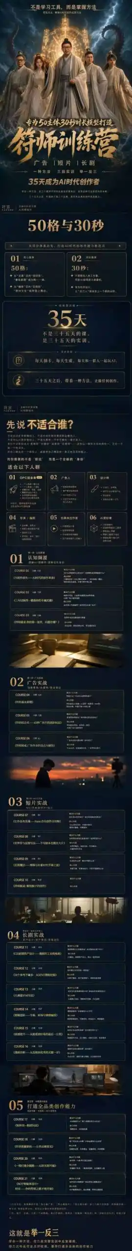 多参宗符师训练营，35天成为AI时代创作者，广告|短片|长剧，一种方法，三段实训，举一反三，打通全品类的创作能力-豌豆轻创