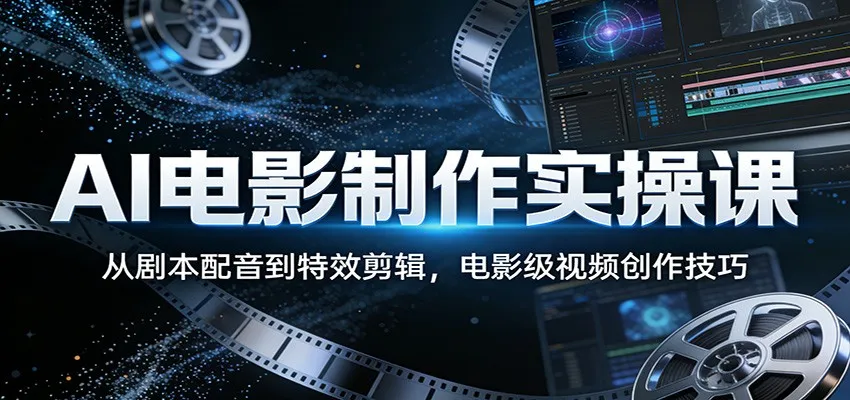 AI电影制作实操课：从剧本配音到特效剪辑，电影级视频创作技巧-豌豆轻创