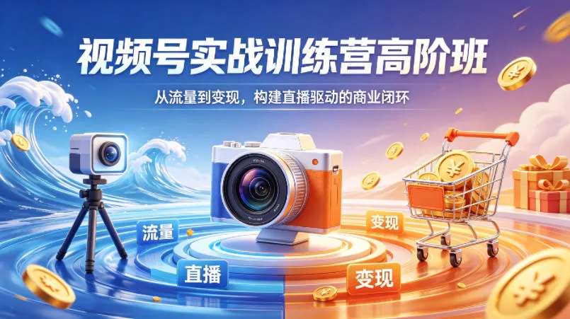 视频号实战训练营高阶班，从流量到变现，构建直播驱动的商业闭环(26年4月)-豌豆轻创