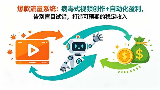 爆款流量系统：病毒式视频创作+自动化盈利，告别盲目试错，打造可预期的稳定收入-豌豆轻创