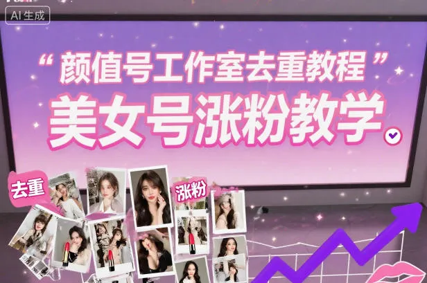 颜值号工作室去重教程,美女号涨粉教学-轻创