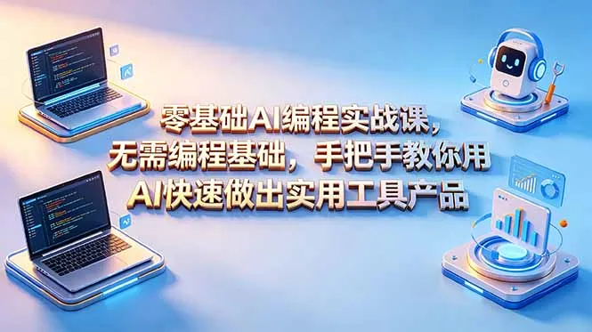 零基础AI编程实战课-更新，无需编程基础，手把手教你用AI快速做出实用工具产品-豌豆轻创