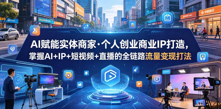 AI赋能实体商家·个人创业商业IP打造，掌握AI+IP+短视频+直播的全链路流量变现打法-豌豆轻创