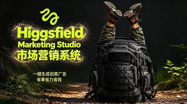 告别高成本广告！Higgsfield Marketing Studio市场营销系统详解｜一键生成创意广告，省去1W成本-豌豆轻创