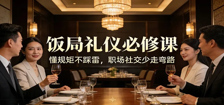 公众号收费文章：《饭局礼仪必修课：懂规矩不踩雷，职场社交少走弯路》-轻创