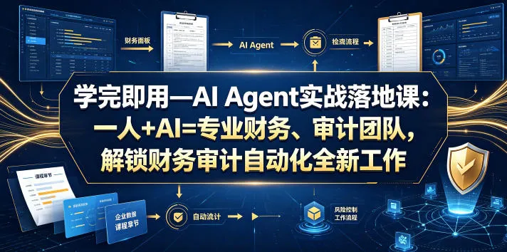 学完即用—AI Agent实战落地课：一人+AI=专业财务、审计团队，解锁财务审计自动化全新工作模式-豌豆轻创