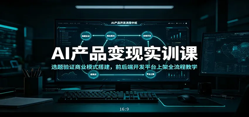 AI产品变现实训课：选题验证商业模式搭建，前后端开发平台上架全流程教学-豌豆轻创