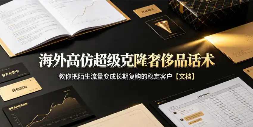 海外高仿超级克隆奢侈品话术，教你把陌生流量变成长期复购的稳定客户【文档】-豌豆轻创