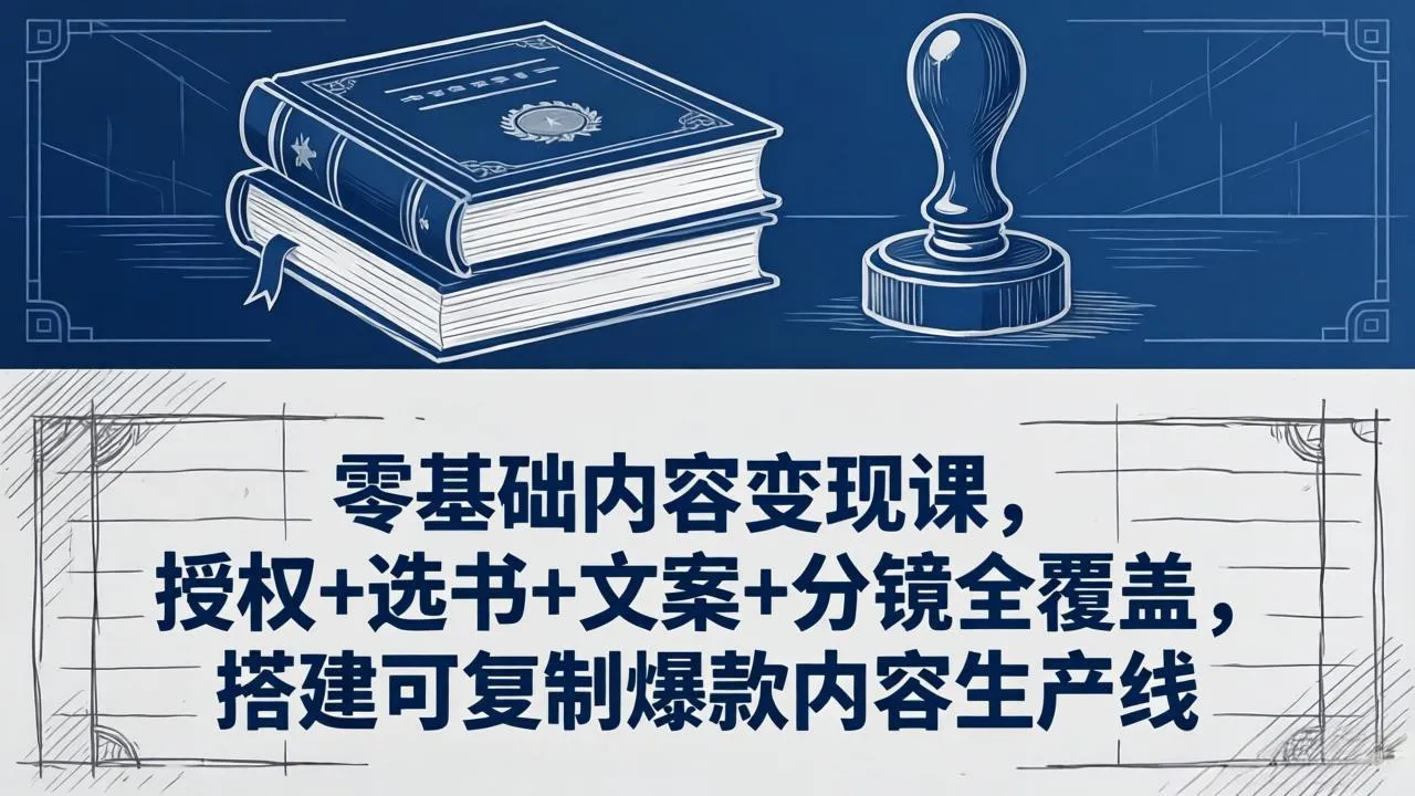 零基础内容变现课，授权+选书+文案+分镜全覆盖，搭建可复制爆款内容生产线-豌豆轻创