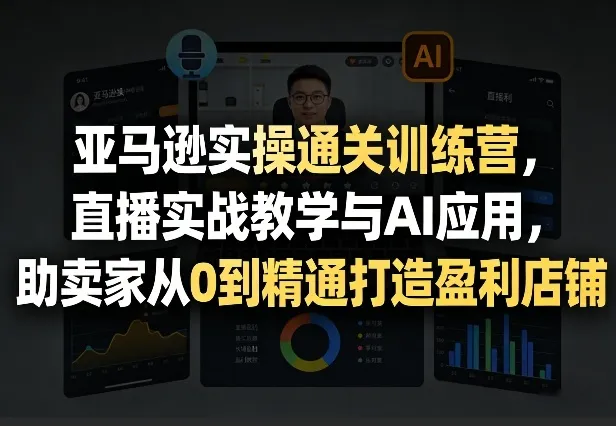 亚马逊实操通关训练营，直播实战教学与AI应用，助卖家从0到精通打造盈利店铺(更新4月2日)-豌豆轻创