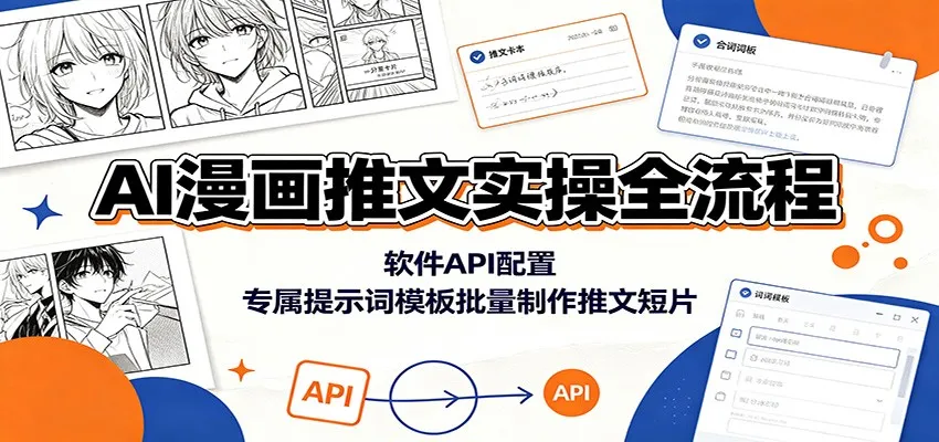 AI漫画推文实操全流程：软件API配置，专属提示词模板批量制作推文短片-豌豆轻创
