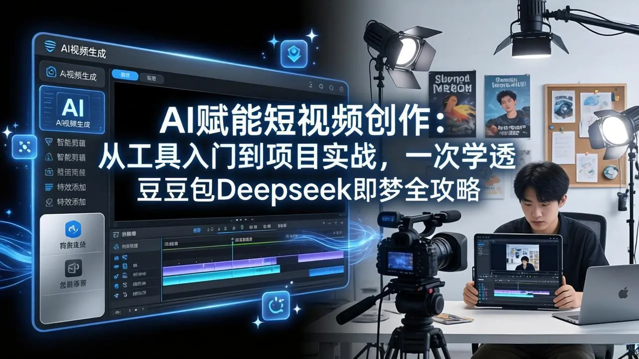 AI赋能短视频创作：从工具入门到项目实战，一次学透豆包Deepseek即梦全攻略-豌豆轻创
