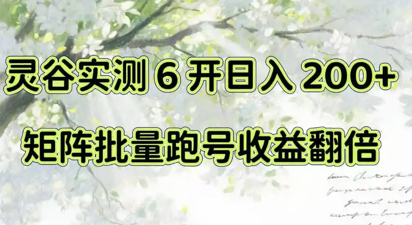 一台电脑就能做！灵谷实测6开日入200+，矩阵批量跑号收益翻倍【揭秘】-豌豆轻创