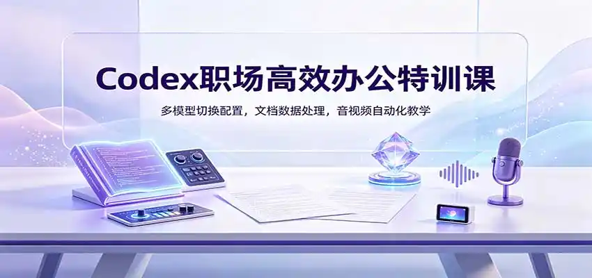 Codex职场高效办公特训课:多模型切换配置,文档数据处理,音视频自动化教学-豌豆轻创