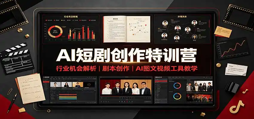 AI短剧创作特训营：行业机会解析，剧本创作，AI图文视频工具教学(文字版)-豌豆轻创