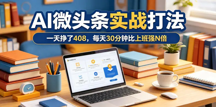 一天挣了408，AI微头条实战打法，每天30分钟比上班强N倍-豌豆轻创