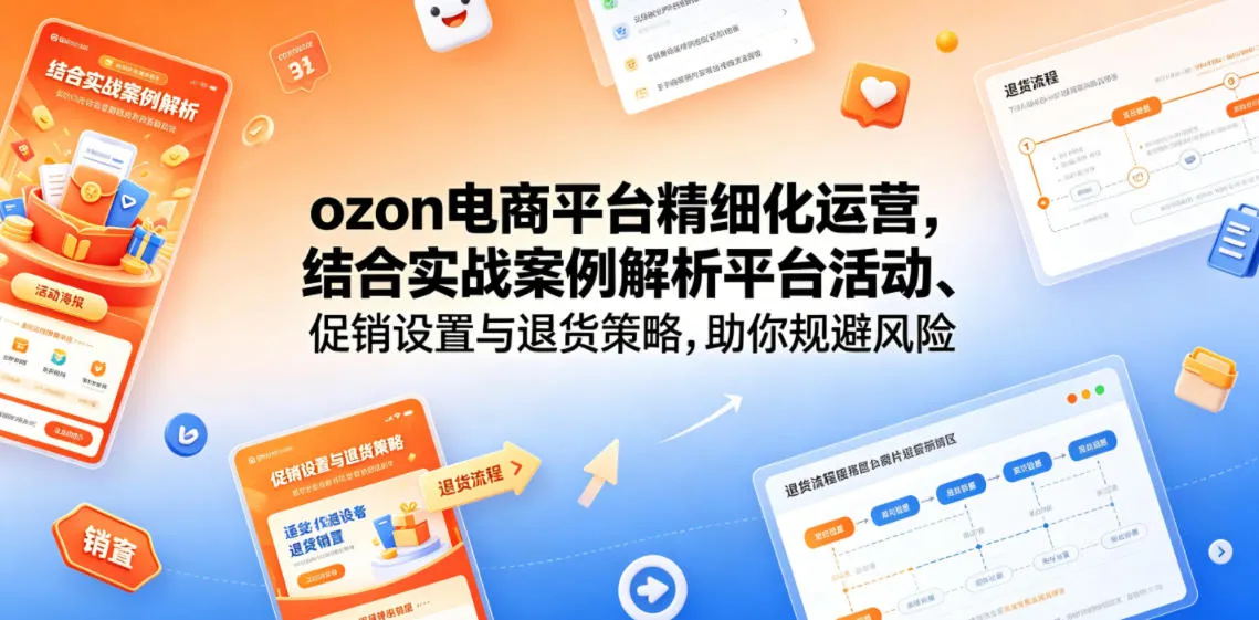 ozon电商平台精细化运营，结合实战案例解析平台活动、促销设置与退货策略，助你规避风险、提升销量-豌豆轻创