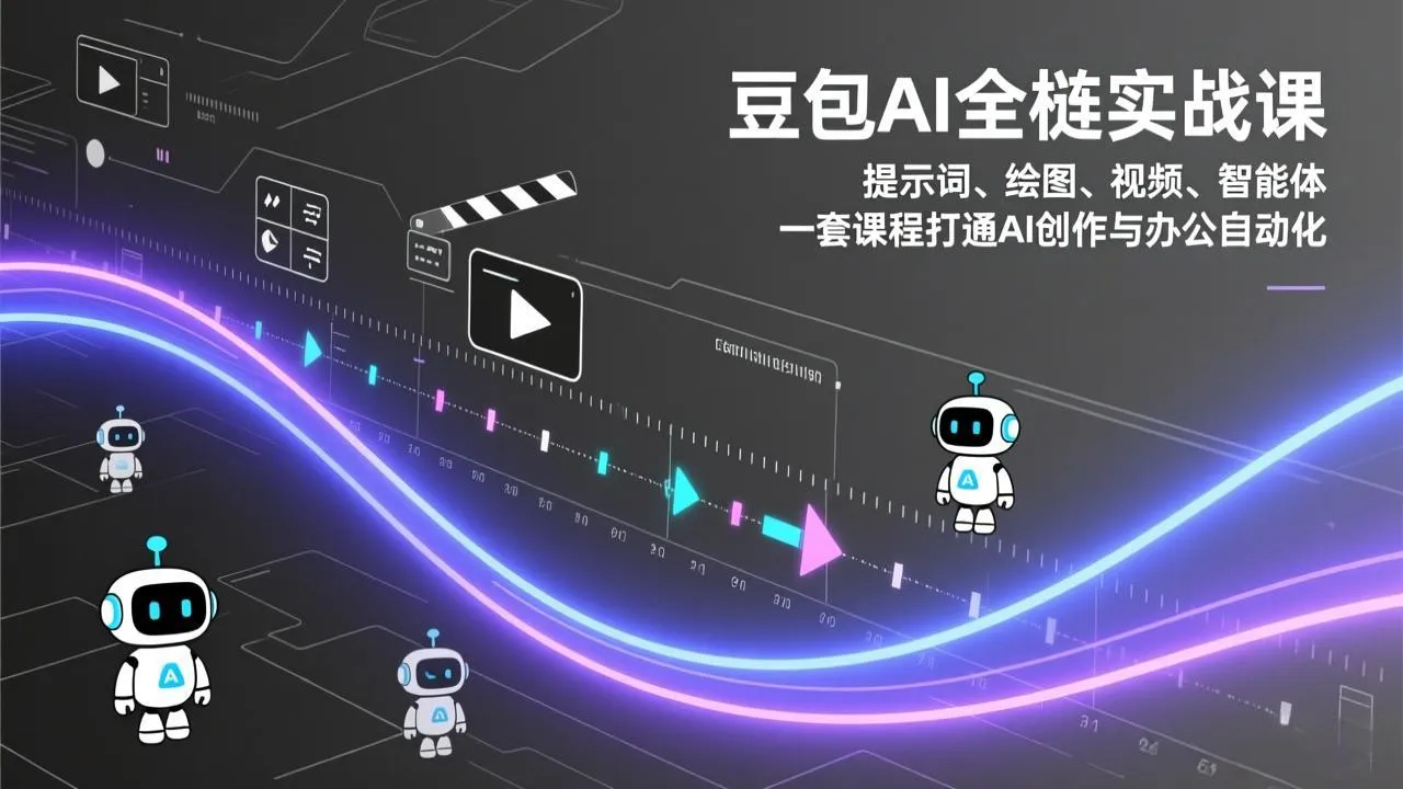 豆包AI全栈实战课：提示词、绘图、视频、智能体，一套课程打通AI创作与办公自动化-轻创