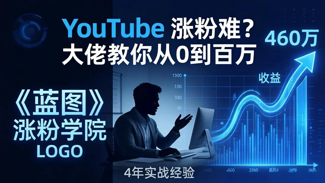 YouTube 涨粉难？《蓝图涨粉学院》：4 年赚 460 万的大佬教策略，从0到百万有路径！-豌豆轻创