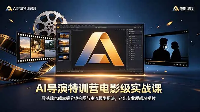 AI导演特训营电影级实战课,零基础也能掌握分镜构图与主流模型用法,产出专业质感AI短片-豌豆轻创