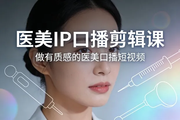 医美IP口播剪辑课，做有质感的医美口播短视频-轻创