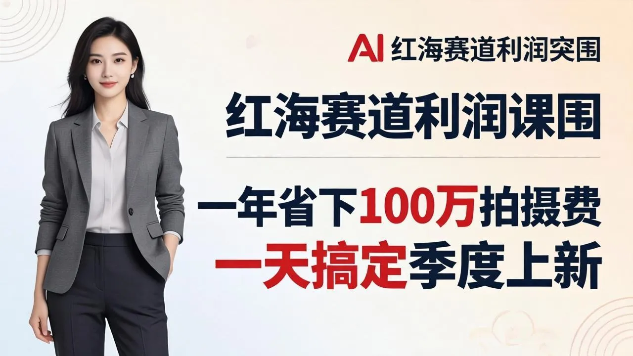 服装老板AI模特图课：一年省下100万拍摄费，一天搞定季度上新，红海赛道利润突围-豌豆轻创