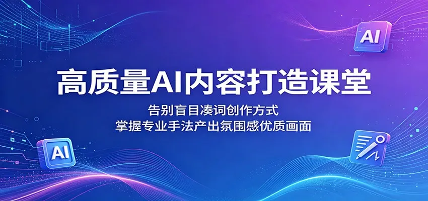 高质量AI内容打造课堂：告别盲目凑词创作方式，掌握专业手法产出氛围感优质画面-豌豆轻创