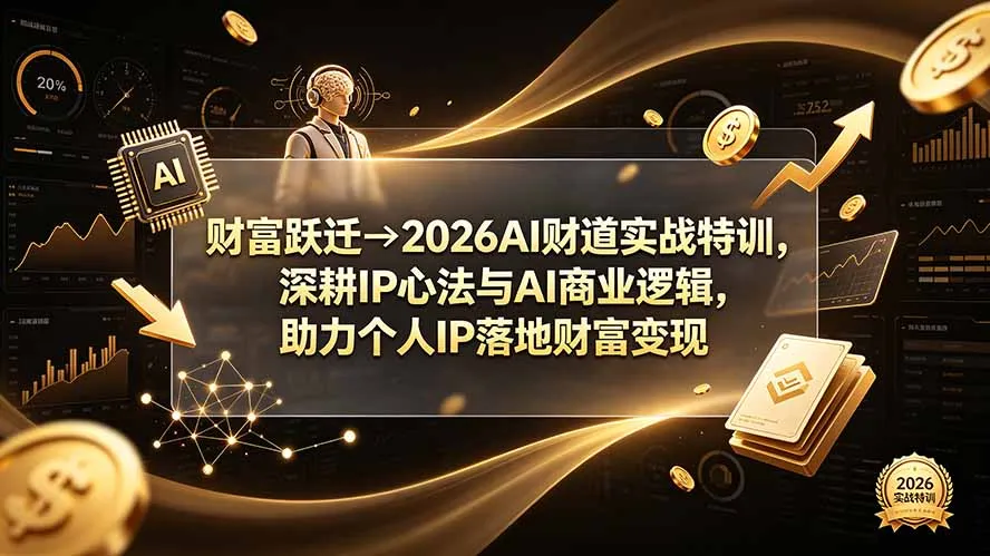 财富跃迁→2026AI财道实战特训,深耕IP心法与AI商业逻辑,助力个人IP落地财富变现-豌豆轻创