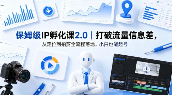 保姆级IP孵化课2.0｜打破流量信息差，从定位到拍剪全流程落地，小白也能起号-豌豆轻创