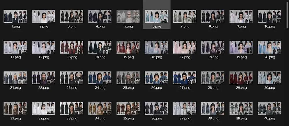 200个仙侠玄幻仿真人素材◆10男主×10女主×180配角，4K资料卡+AI生图提示词，漫剧必备-豌豆轻创