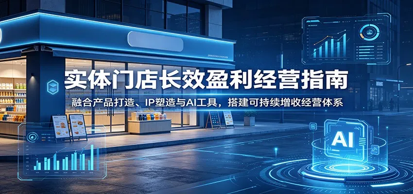 实体门店长效盈利经营指南:融合产品打造、IP塑造与AI工具,搭建可持续增收经营体系-豌豆轻创