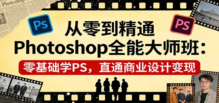 从零到精通Photoshop全能大师班：零基础学PS，直通商业设计变现-豌豆轻创
